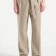 Relaxed Fit Belted Tailored Trousers in Beige