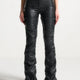 Tacked Leather Flared Trousers in Black